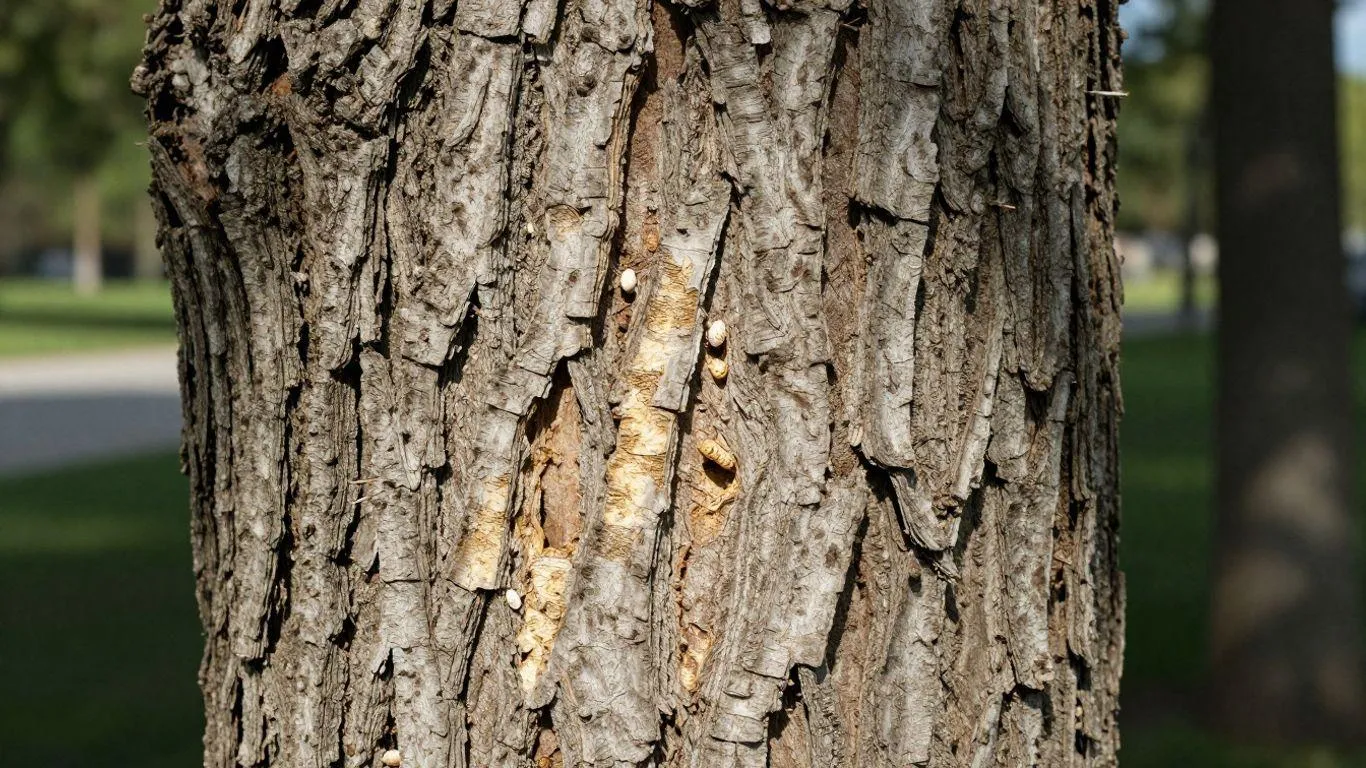 Arborist performing trunk injection ash tree treatment for emerald ash borer in Ottawa